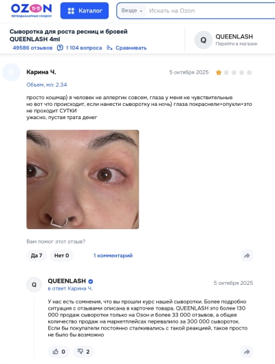 Queenlash отзывы: что скрывает "натуральная формула" 2025 года