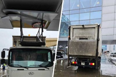Грузовой автомобиль врезался в терминал аэропорта Пулково